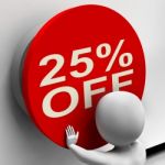 Twenty-five Percent Off Shows 25 Price Reduction Stock Photo