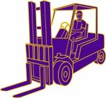 Forklift Truck Mono Line Stock Photo