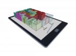 3ds Tablet With Maze Game Stock Photo