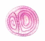 Slice With Red Onion Isolated On The White Background Stock Photo