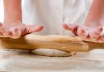 Woman Hands Knead Dough Stock Photo