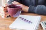 Woman Hand Holding A Cup Of Coffee Stock Photo