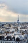 Eiffel Tower At Sunset Stock Photo