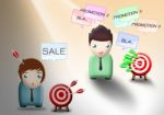 salesman with marketing concept Stock Photo