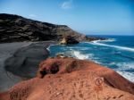 Volcano And Sea In Lanzarote Stock Photo