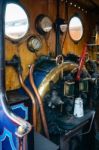 Close-up Of Part Of Bluebell Steam Engine In Sheffield Park Stat Stock Photo