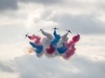 Red Arrows Display Team 50th Anniversary At Biggin Hill Airport Stock Photo