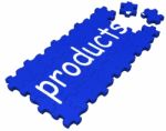 Products Puzzle Shows Shopping Or Merchandise Stock Photo