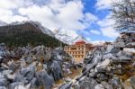 The Temple In The Mountains Stock Photo