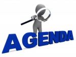 Agenda Character Means Schedule Program Or Outline Stock Photo