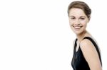 Pretty Woman With Welcoming Smile Stock Photo