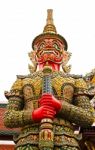 Guardian Statue At Wat Phra Kaew Grand Palace Bangkok,thailand Stock Photo