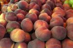 Peaches At The Food Market Stock Photo