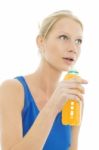 Woman Energy Drink Stock Photo