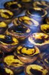 Traditional Tasty Portuguese Custard Tart Stock Photo