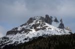 View Of The Mountain Above Moena Stock Photo