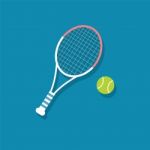 Racket And Ball  Tennis Flat Icon   Illustration  Stock Photo