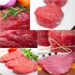 Different Raw Beef Cuts Collage Stock Photo