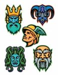 Greek Mythology Gods Mascot Collection Stock Photo