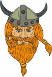 Norseman Viking Warrior Head Drawing Stock Photo