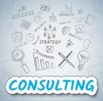 Consulting Ideas Shows Seek Advice And Ask Stock Photo