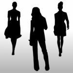 Silhouette Fashion Girls Stock Photo