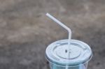 White Drinking Straw Stock Photo