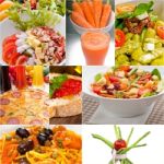 Healthy Vegetarian Vegan Food Collage Stock Photo