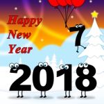 Twenty Eighteen Indicates 2018 New Year 3d Illustration Stock Photo