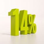 Percentage Sign, 14 Percent Stock Photo