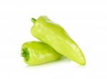 Green Chilli Isolated On The White Background Stock Photo