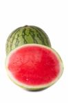 Watermelon On White Stock Photo