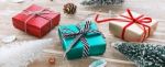 Christmas Gift Box With Decoration Stock Photo