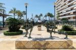 Cosmic Elephant Statue By Salvador Dali In Marbella Stock Photo