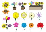 Cartoon Flowers Stock Photo