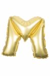 Golden Inflatable Letter Uppercase Stock Photo