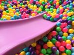 Dry Children's Pool With Colorful Balls Stock Photo