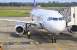 Ubonratchathani Thailand-november21 : Thai Airways Plane Parking Stock Photo