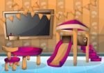 Cartoon  Illustration Interior Kid Room With Separated Layers Stock Photo