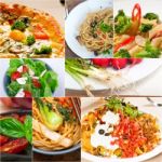 Healthy Vegetarian Vegan Food Collage Stock Photo