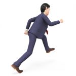 Businessman Walks Quickly Represents Fast Track And Action Stock Photo