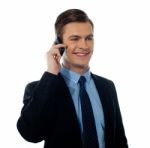 Businessman Talking Cellphone Stock Photo