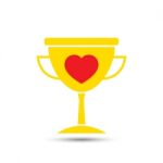  Love Heart Trophy Illustration Stock Photo