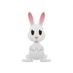 White Rabbit Easter Is Cute Cartoon Design Of Paper Cut Stock Photo