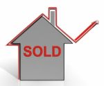 Sold House Shows Sale And Purchase Of Property Stock Photo