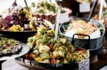 Buffet Of Assorted Fresh Salads Stock Photo