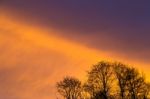 Vibrant Sunset Cloud Formation Stock Photo