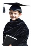 Happy Kid Graduate With Graduation Cap Stock Photo