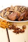 Venison Deer Game Filet And Wild Mushrooms Stock Photo