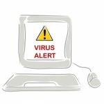 Virus Alert On Computer Stock Photo